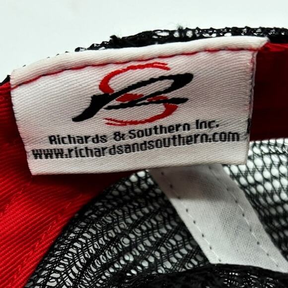 Luke Bryan Baseball Hat Mens OS Red Denim Distressed Black Meshback Adjustable - Picture 7 of 8